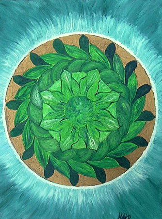 Zöld Lótusz virág mandala
